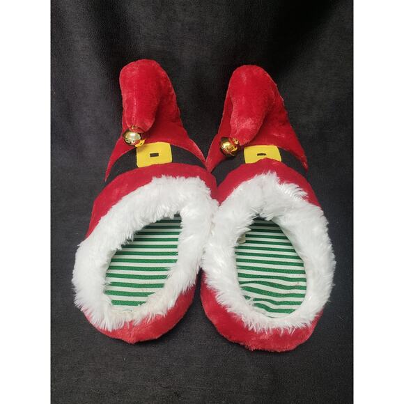 DanDee Collector's Choice Red Santa Belt Christmas Elf Jingle Bell Slippers - Picture 5 of 9